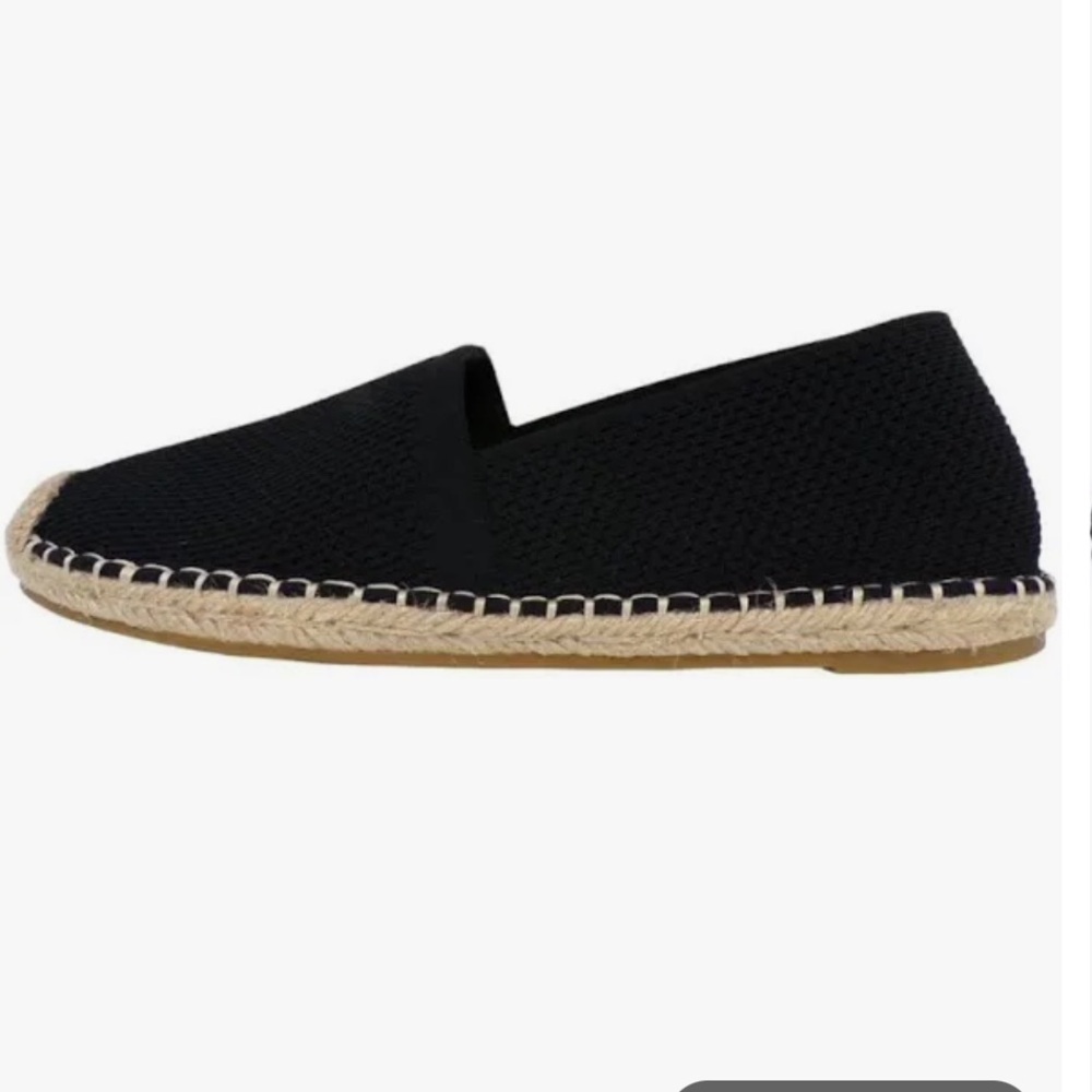 Eileen Fisher Womens Live Slip On Flats Espadrille Black Knit Size NEW‎